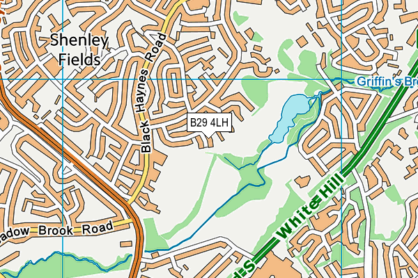 B29 4LH map - OS VectorMap District (Ordnance Survey)