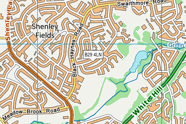 B29 4LN map - OS VectorMap District (Ordnance Survey)
