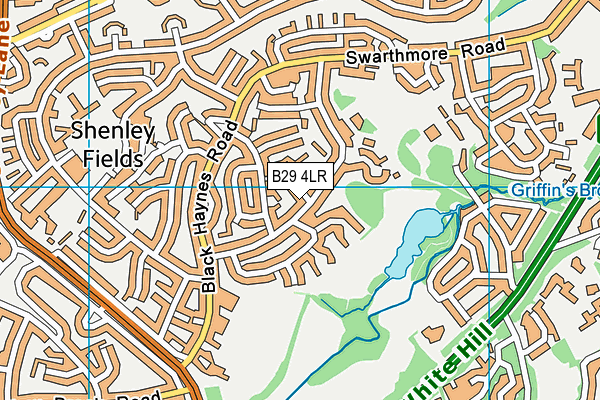 B29 4LR map - OS VectorMap District (Ordnance Survey)
