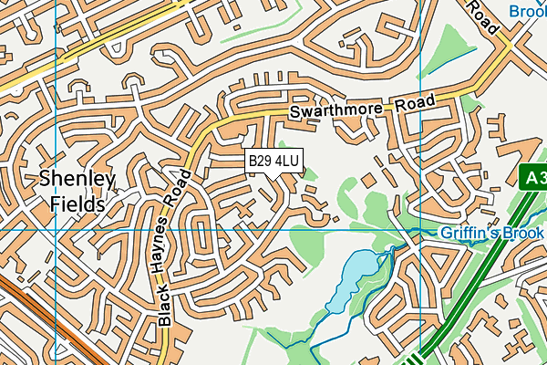 B29 4LU map - OS VectorMap District (Ordnance Survey)
