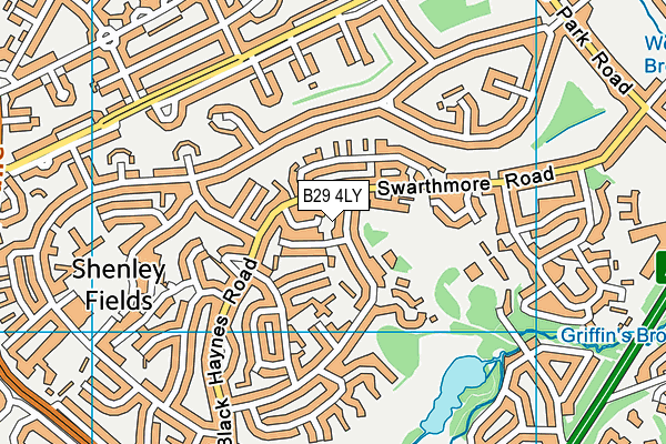 B29 4LY map - OS VectorMap District (Ordnance Survey)