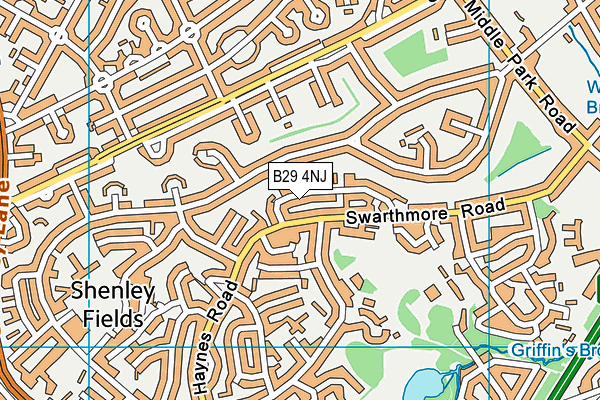 B29 4NJ map - OS VectorMap District (Ordnance Survey)