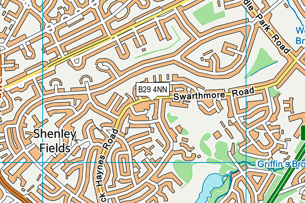 B29 4NN map - OS VectorMap District (Ordnance Survey)