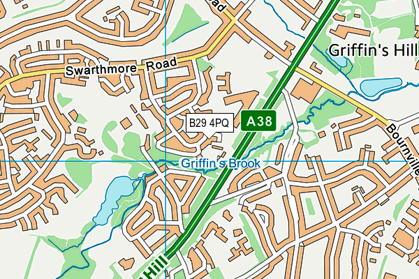 B29 4PQ map - OS VectorMap District (Ordnance Survey)