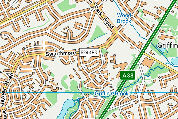 B29 4PR map - OS VectorMap District (Ordnance Survey)