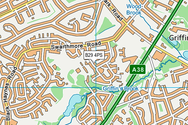 B29 4PS map - OS VectorMap District (Ordnance Survey)