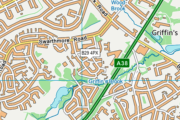 B29 4PX map - OS VectorMap District (Ordnance Survey)