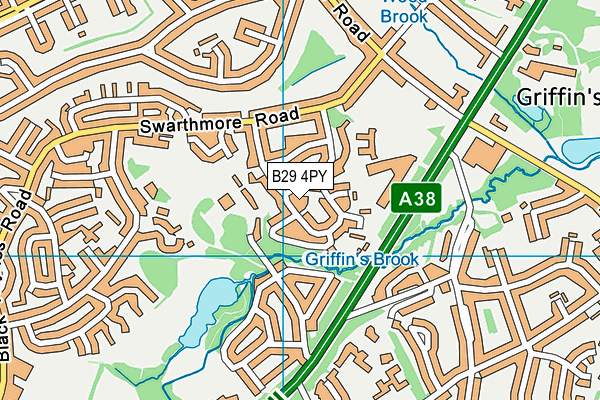 B29 4PY map - OS VectorMap District (Ordnance Survey)