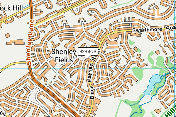 B29 4QS map - OS VectorMap District (Ordnance Survey)