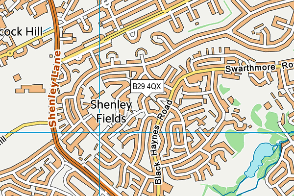 B29 4QX map - OS VectorMap District (Ordnance Survey)
