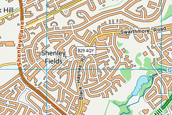 B29 4QY map - OS VectorMap District (Ordnance Survey)