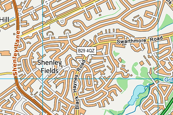 B29 4QZ map - OS VectorMap District (Ordnance Survey)