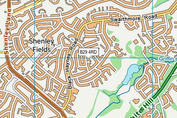 B29 4RD map - OS VectorMap District (Ordnance Survey)