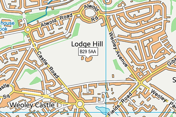 B29 5AA map - OS VectorMap District (Ordnance Survey)