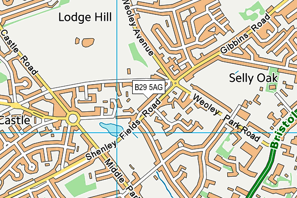 B29 5AG map - OS VectorMap District (Ordnance Survey)