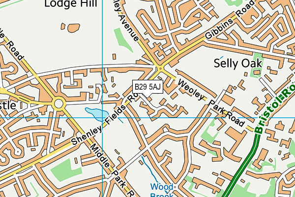 B29 5AJ map - OS VectorMap District (Ordnance Survey)