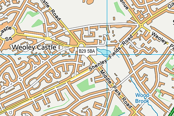 B29 5BA map - OS VectorMap District (Ordnance Survey)