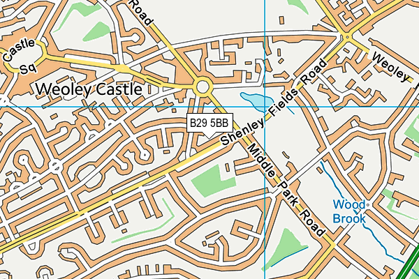 B29 5BB map - OS VectorMap District (Ordnance Survey)