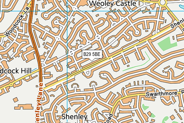 B29 5BE map - OS VectorMap District (Ordnance Survey)