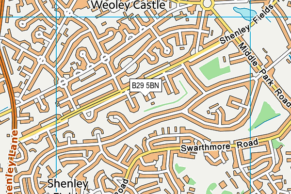 B29 5BN map - OS VectorMap District (Ordnance Survey)