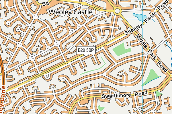 B29 5BP map - OS VectorMap District (Ordnance Survey)