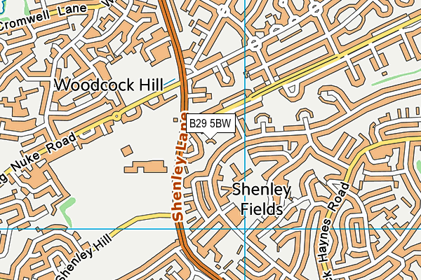 B29 5BW map - OS VectorMap District (Ordnance Survey)