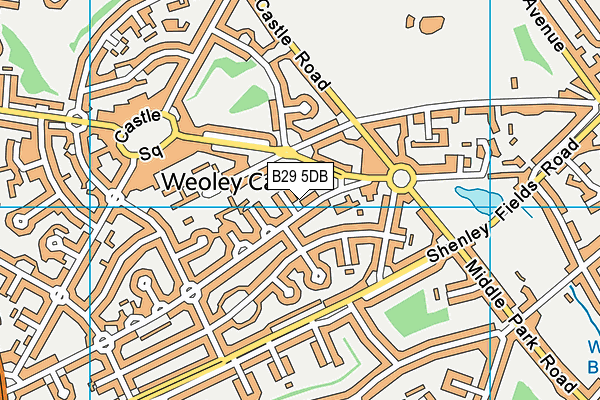 B29 5DB map - OS VectorMap District (Ordnance Survey)