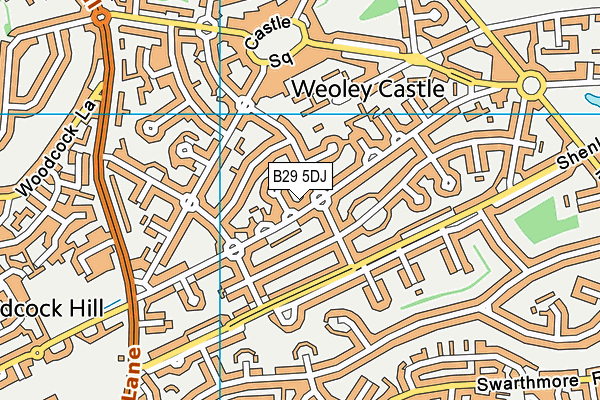 B29 5DJ map - OS VectorMap District (Ordnance Survey)