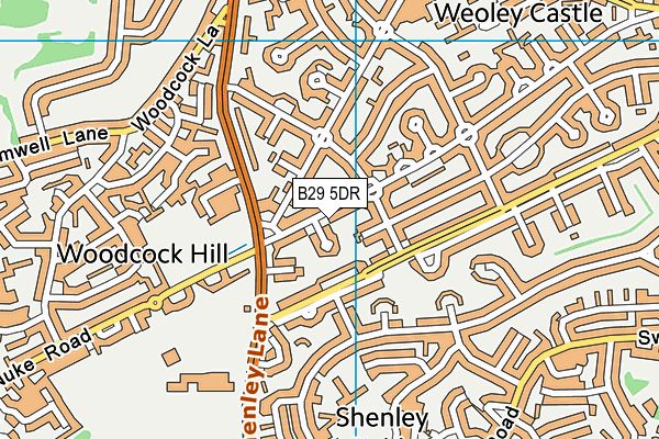 B29 5DR map - OS VectorMap District (Ordnance Survey)