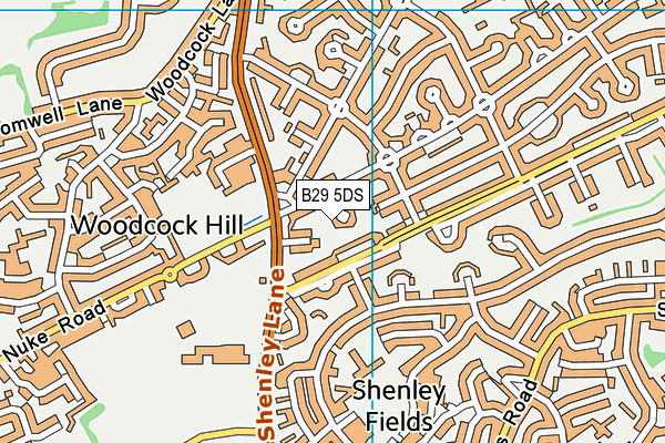 B29 5DS map - OS VectorMap District (Ordnance Survey)