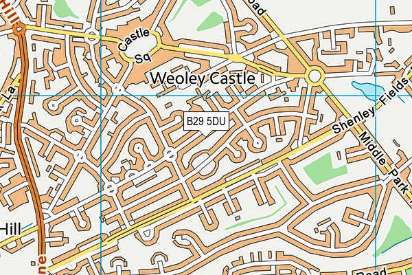 B29 5DU map - OS VectorMap District (Ordnance Survey)