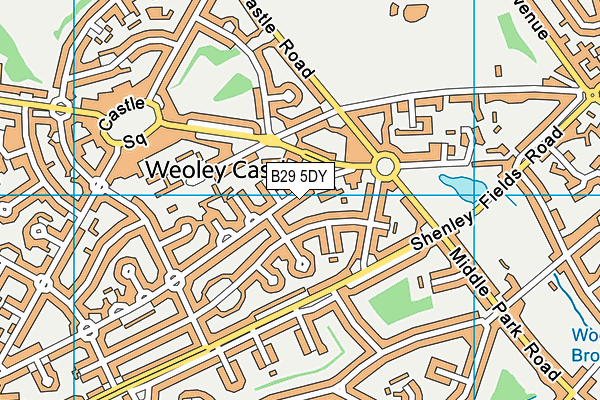 B29 5DY map - OS VectorMap District (Ordnance Survey)