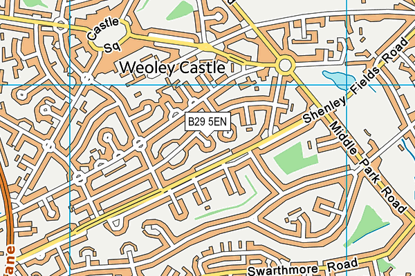 B29 5EN map - OS VectorMap District (Ordnance Survey)