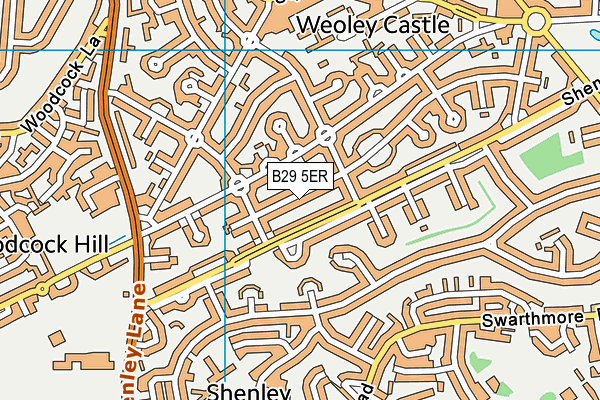 B29 5ER map - OS VectorMap District (Ordnance Survey)