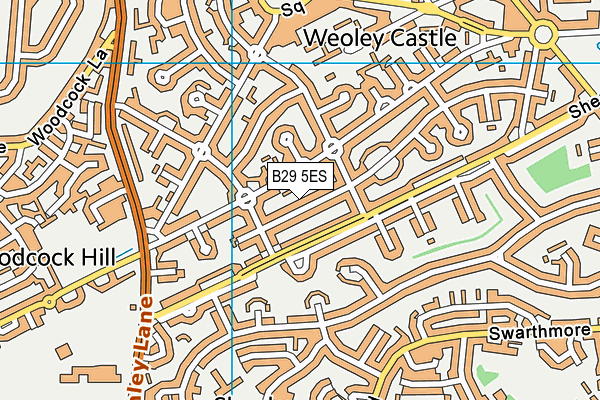 B29 5ES map - OS VectorMap District (Ordnance Survey)