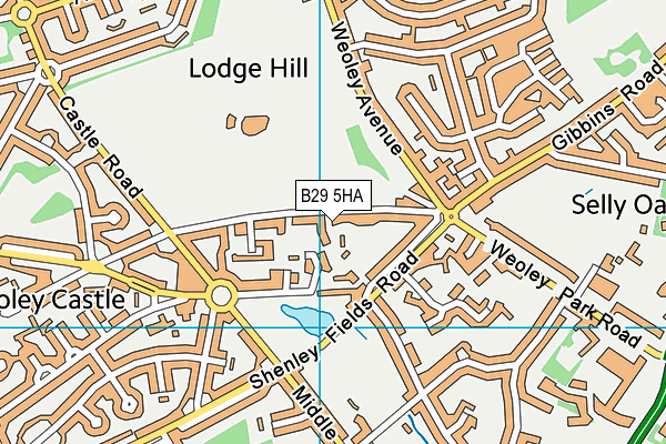 B29 5HA map - OS VectorMap District (Ordnance Survey)