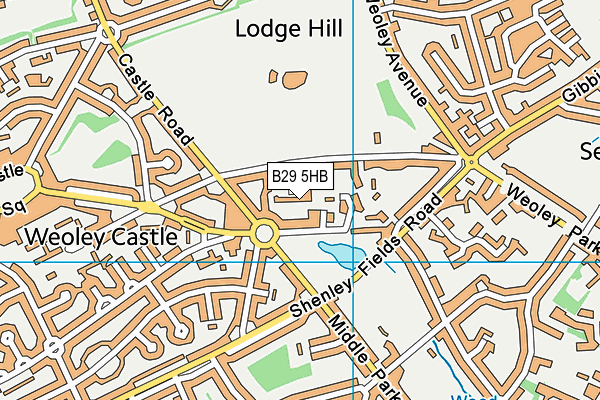 B29 5HB map - OS VectorMap District (Ordnance Survey)