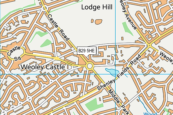 B29 5HE map - OS VectorMap District (Ordnance Survey)