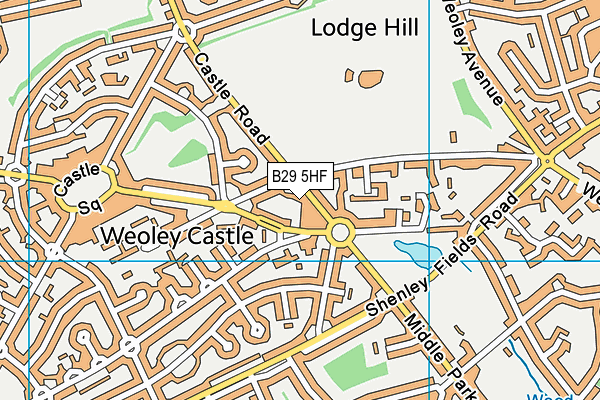 B29 5HF map - OS VectorMap District (Ordnance Survey)