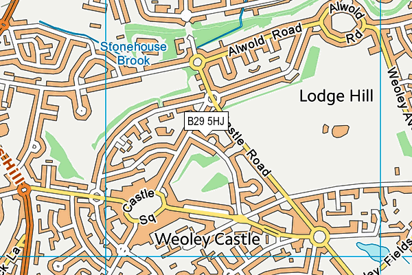 B29 5HJ map - OS VectorMap District (Ordnance Survey)