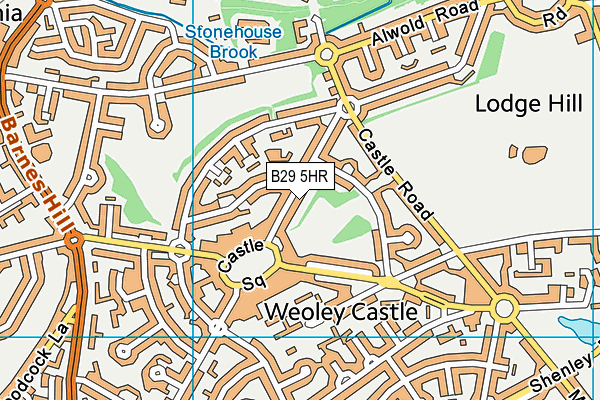 B29 5HR map - OS VectorMap District (Ordnance Survey)