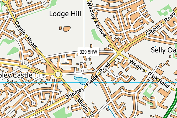 B29 5HW map - OS VectorMap District (Ordnance Survey)