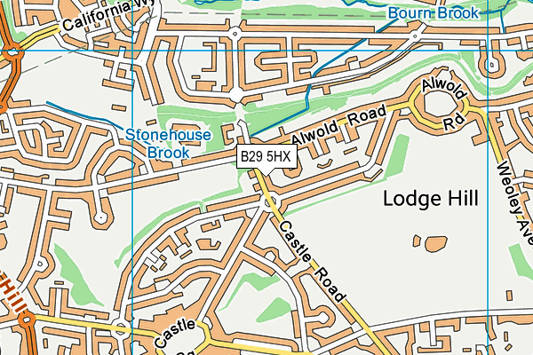 B29 5HX map - OS VectorMap District (Ordnance Survey)