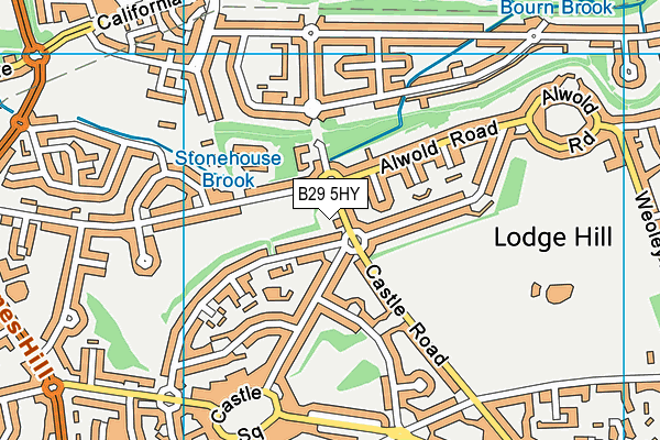 B29 5HY map - OS VectorMap District (Ordnance Survey)