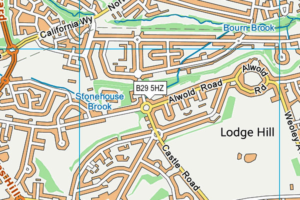 B29 5HZ map - OS VectorMap District (Ordnance Survey)