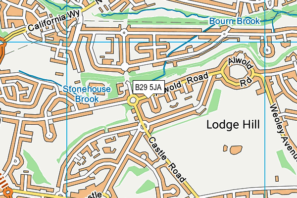 B29 5JA map - OS VectorMap District (Ordnance Survey)