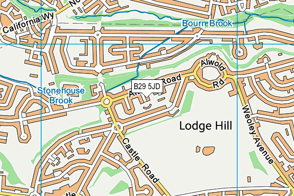 B29 5JD map - OS VectorMap District (Ordnance Survey)