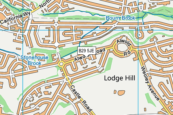 B29 5JE map - OS VectorMap District (Ordnance Survey)