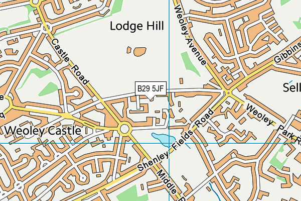 B29 5JF map - OS VectorMap District (Ordnance Survey)