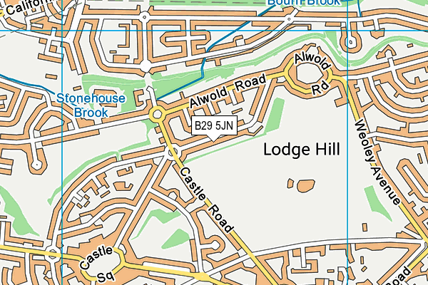 B29 5JN map - OS VectorMap District (Ordnance Survey)